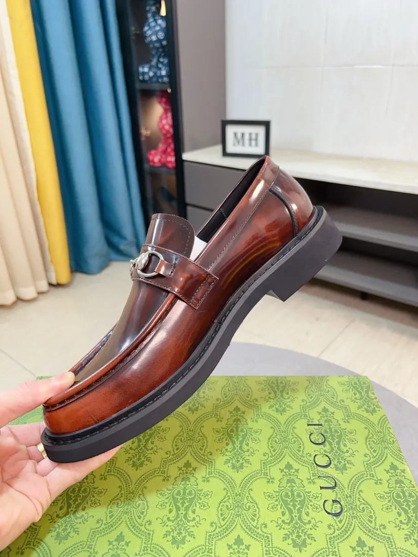 Men's Men's Shoes💰560🌹🌹[GUCCI] Gucci leather shoes are the most popular classic. Synchronized with the official website, the upper is made of Italian first-layer cowhide ➕cowhide lining, with unique brand and unique craftsmanship. Highlighting the hot style of the new year. Stop hesitating, stop wandering, get it now. Number: 38--44